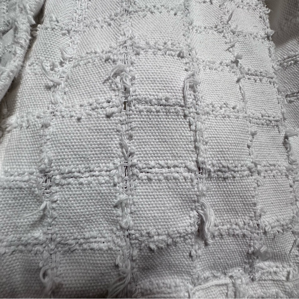 White Denim Patch Textured Jacket - image 4